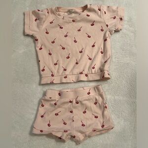 Kate Quinn Cherry Print Organic Cotton Rib Set